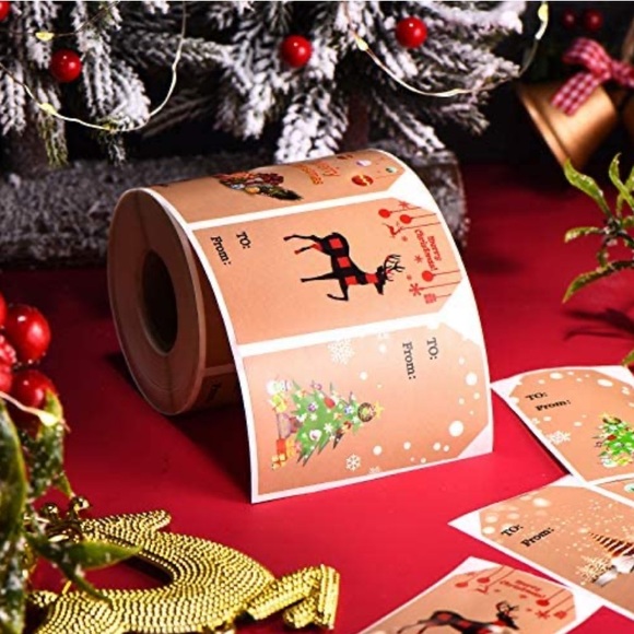 50 HOLIDAY PRESENTS LABELS 2024 - Kraft color - Picture 7 of 7